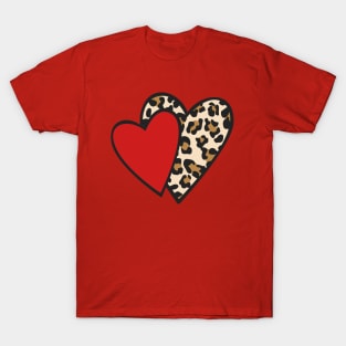 Leopard Heart Cute Valentine Heart T-Shirt